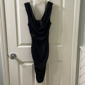 Black club dress with sheer sides
